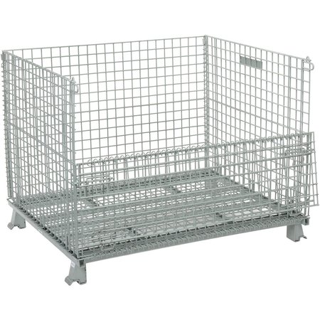 GLOBAL INDUSTRIAL Folding Wire Container, 3000 Lb. Capacity, 48L x 40W x 36-1/2H 493395